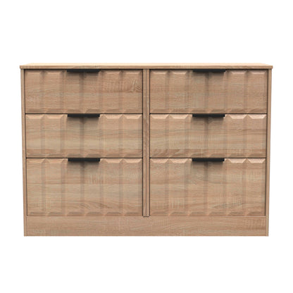New York C Large Chest of Drawers Light Oak 6 Drawers 115cm