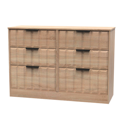 New York C Large Chest of Drawers Light Oak 6 Drawers 115cm