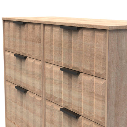 New York C Large Chest of Drawers Light Oak 6 Drawers 115cm