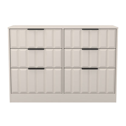 New York C Large Chest of Drawers Off-white 6 Drawers 115cm