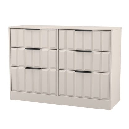 New York C Large Chest of Drawers Off-white 6 Drawers 115cm