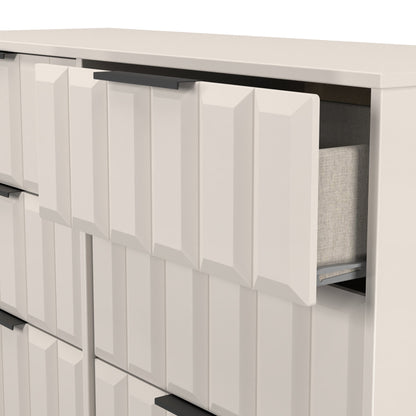 New York C Large Chest of Drawers Off-white 6 Drawers 115cm