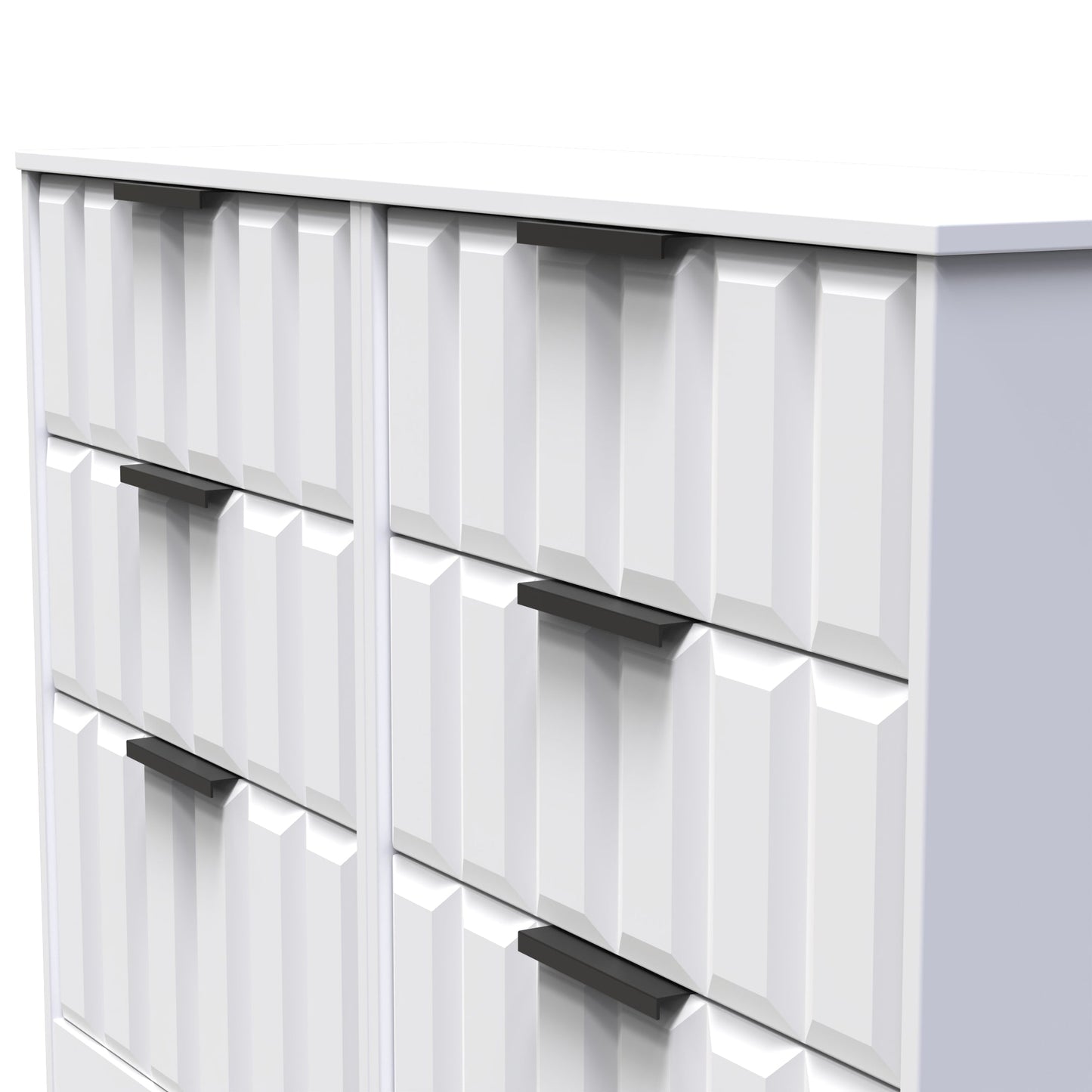 New York C Large Chest of Drawers White 6 Drawers 115cm
