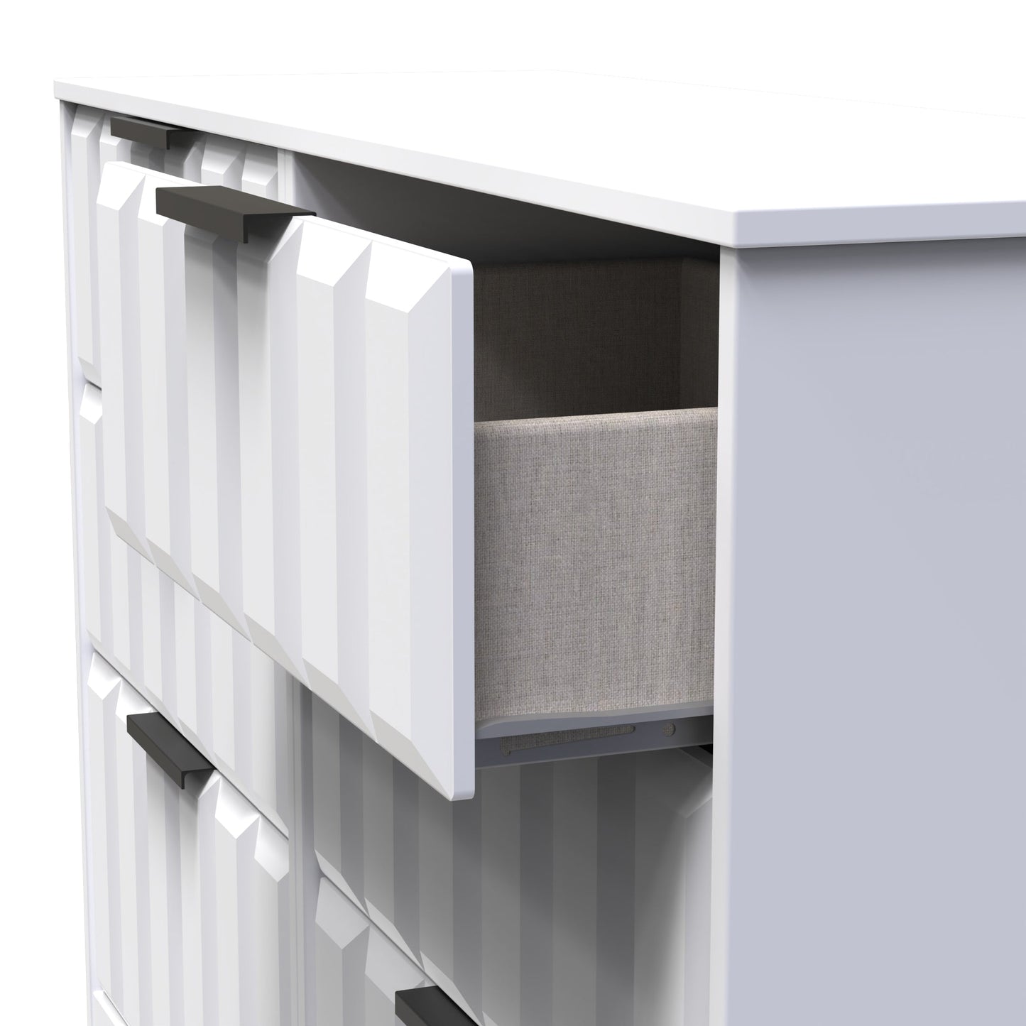 New York C Large Chest of Drawers White 6 Drawers 115cm