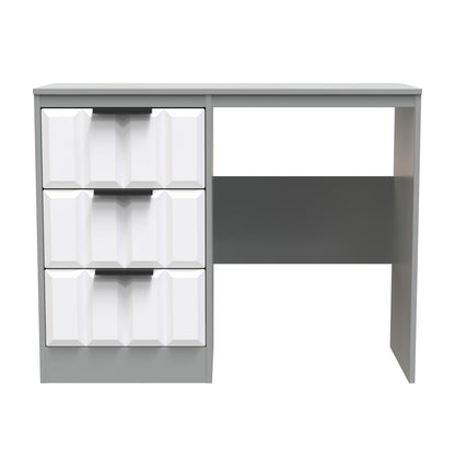 New York C Desk White & Grey 3 Drawers 97cm