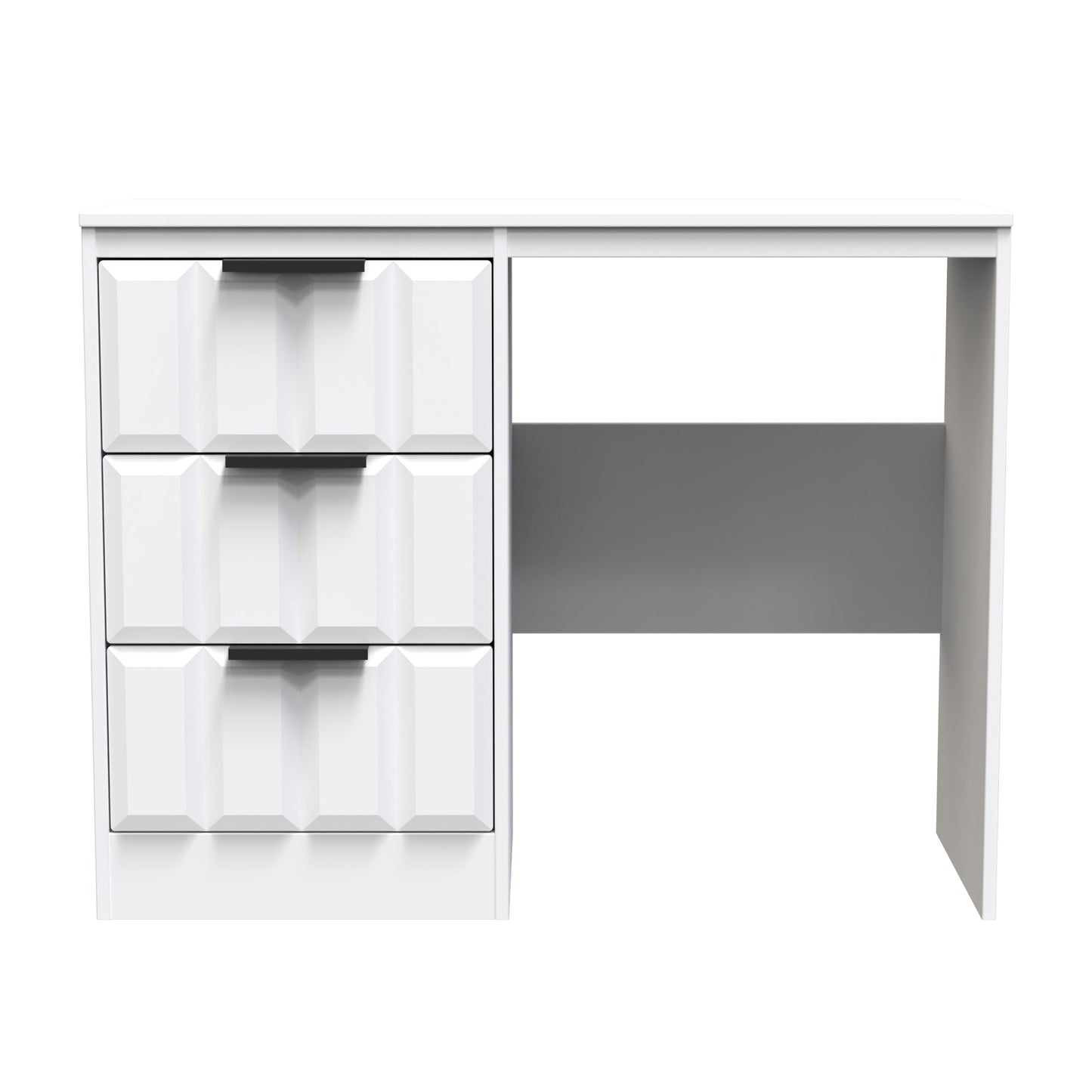 New York C Desk White 3 Drawers 97cm