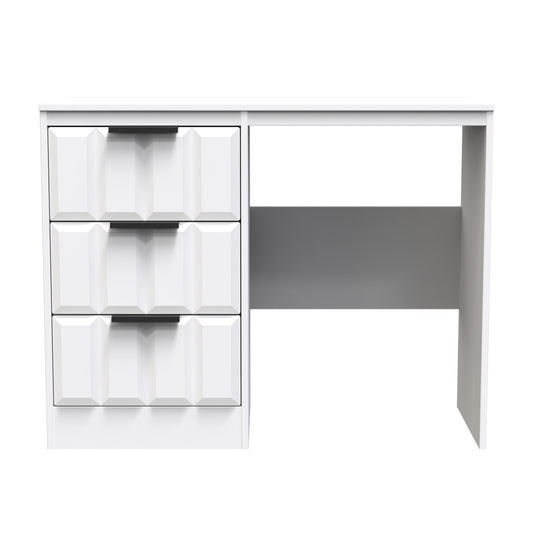 New York C Desk White 3 Drawers 97cm