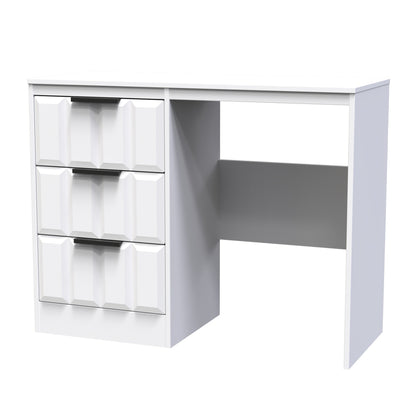 New York C Desk White 3 Drawers 97cm