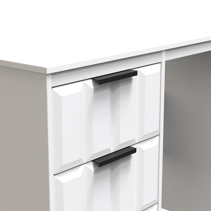 New York C Desk White 3 Drawers 97cm