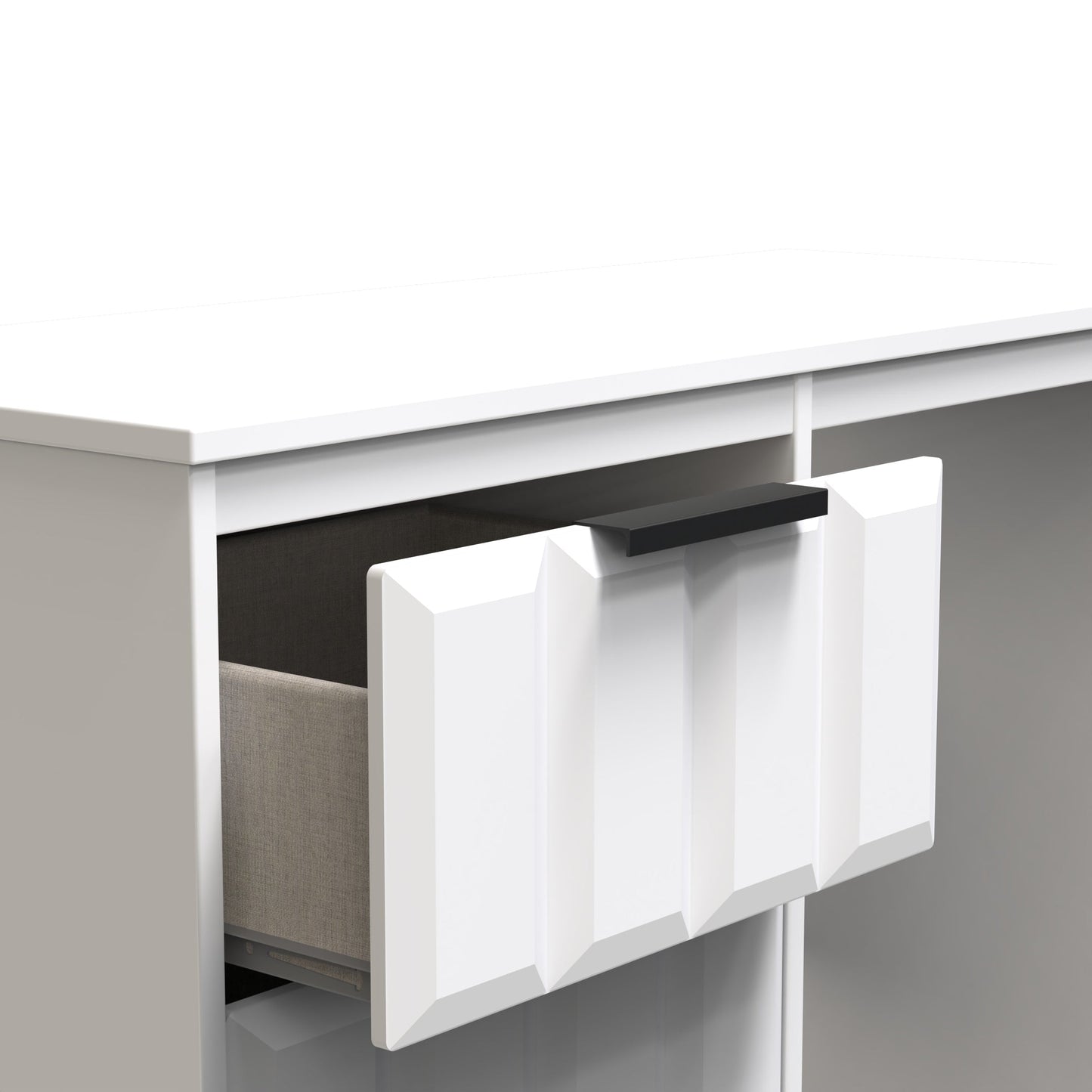 New York C Desk White 3 Drawers 97cm
