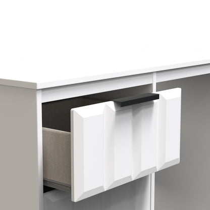 New York C Desk White 3 Drawers 97cm