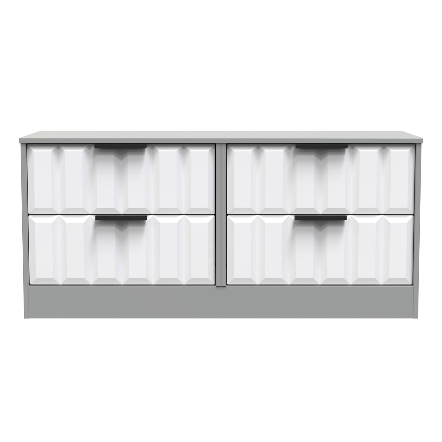New York C Large Chest of Drawers White & Grey 4 Drawers 115cm