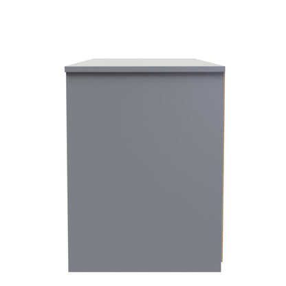 New York C Large Chest of Drawers White & Grey 4 Drawers 115cm