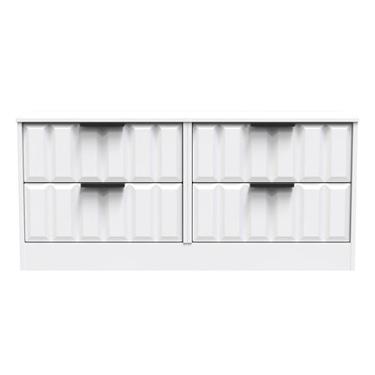 New York C Large Chest of Drawers White 4 Drawers 115cm
