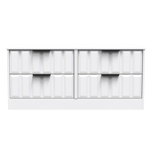 New York C Large Chest of Drawers White 4 Drawers 115cm