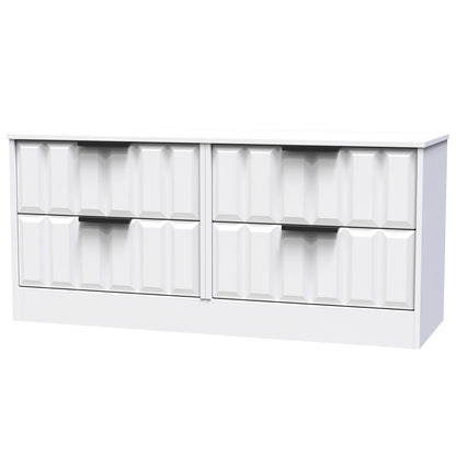 New York C Large Chest of Drawers White 4 Drawers 115cm