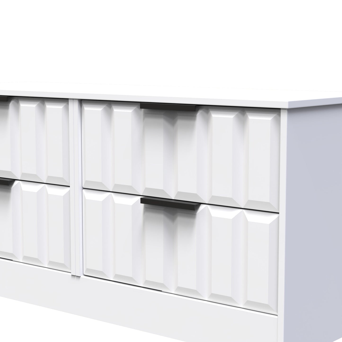 New York C Large Chest of Drawers White 4 Drawers 115cm