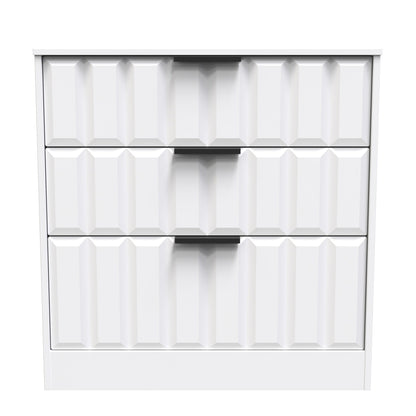New York C Chest of Drawers White 3 Drawers 77cm