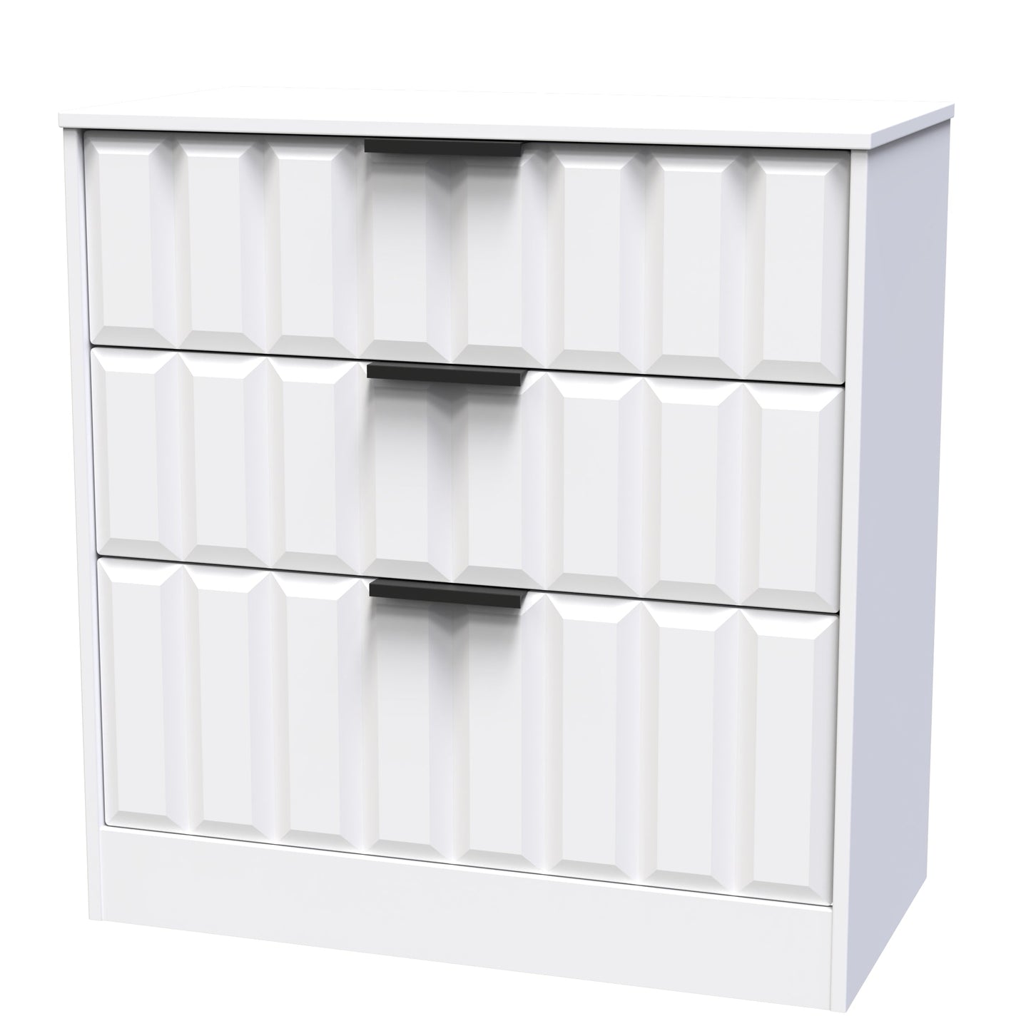 New York C Chest of Drawers White 3 Drawers 77cm