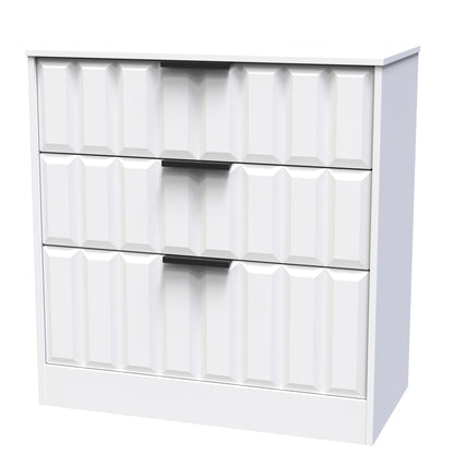 New York C Chest of Drawers White 3 Drawers 77cm