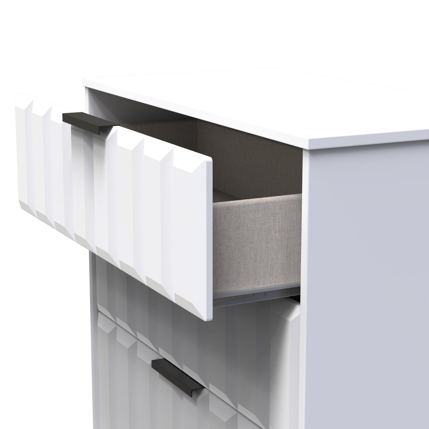 New York C Chest of Drawers White 3 Drawers 77cm