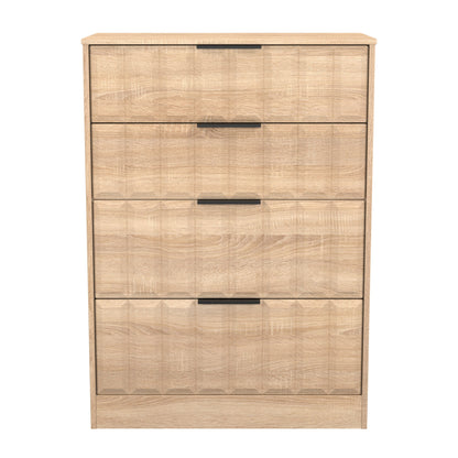 New York C Tall Chest of Drawers Light Oak 4 Drawers 77cm