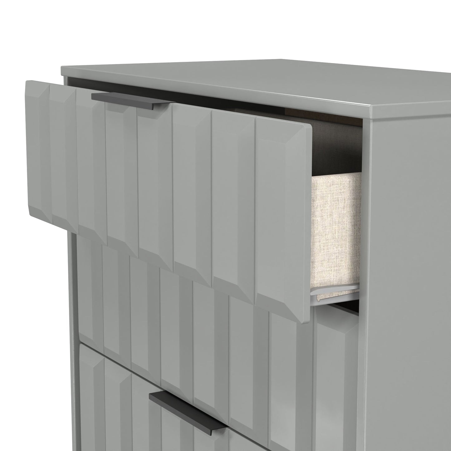 New York C Tall Chest of Drawers Grey 4 Drawers 77cm