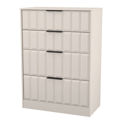 New York C Tall Chest of Drawers Off-white 4 Drawers 77cm