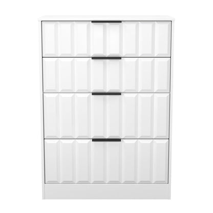 New York C Tall Chest of Drawers White 4 Drawers 77cm