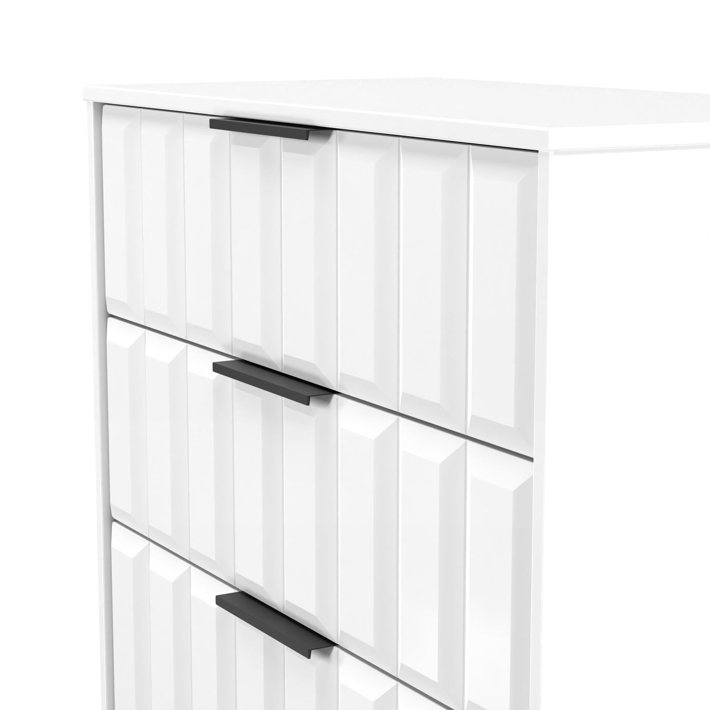 New York C Tall Chest of Drawers White 4 Drawers 77cm