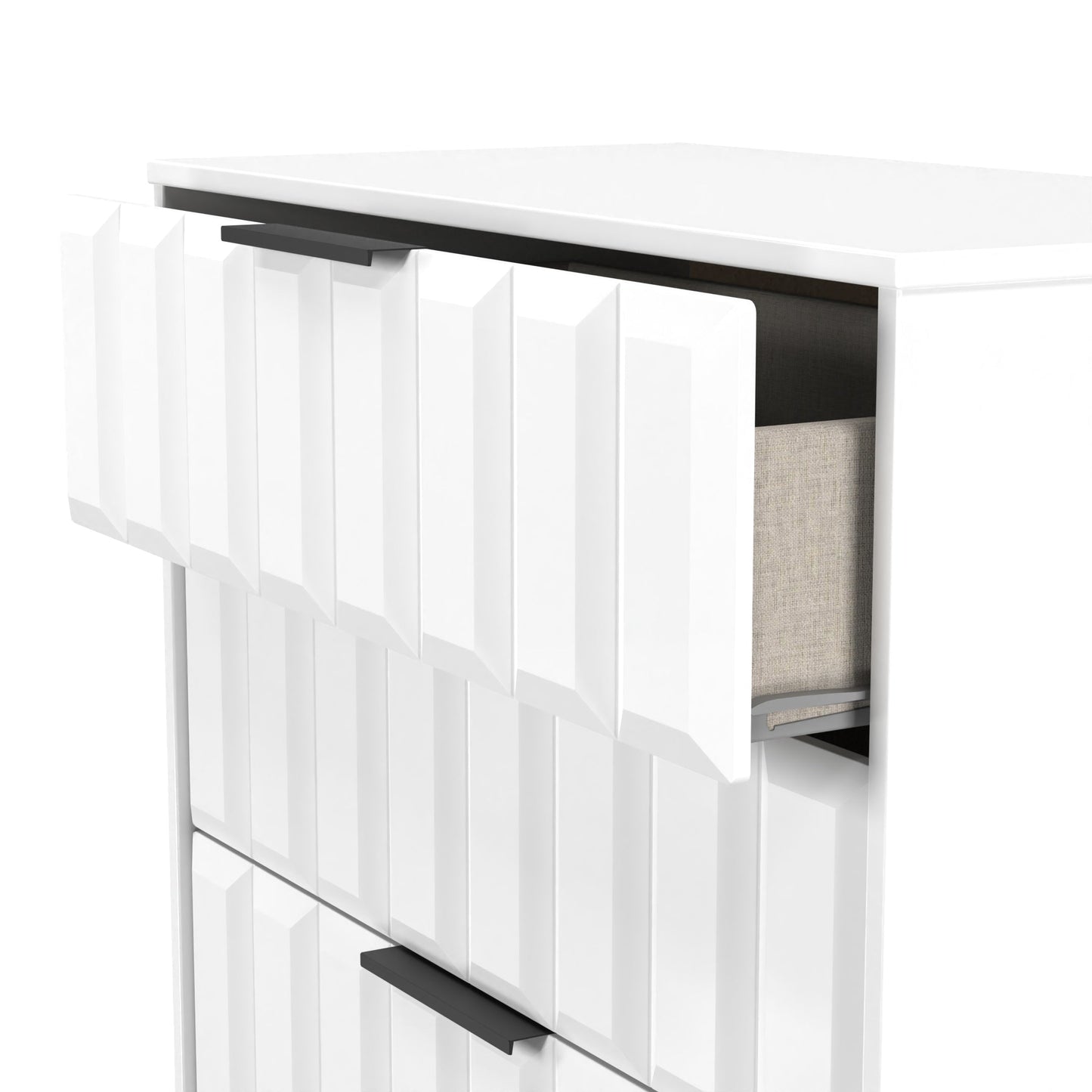 New York C Tall Chest of Drawers White 4 Drawers 77cm