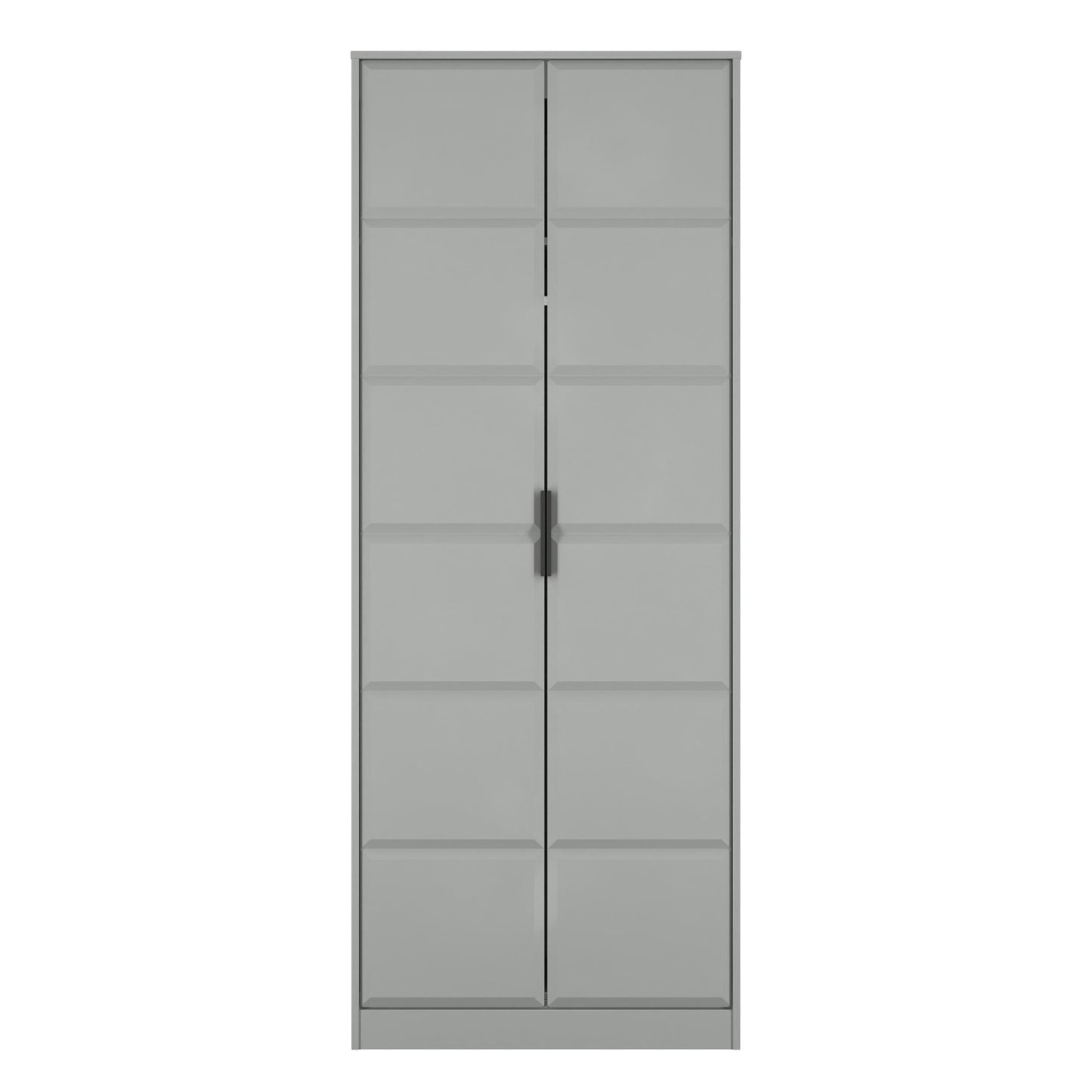 New York C Tall Wardrobe Grey 2 Doors 1 Shelf 77cm