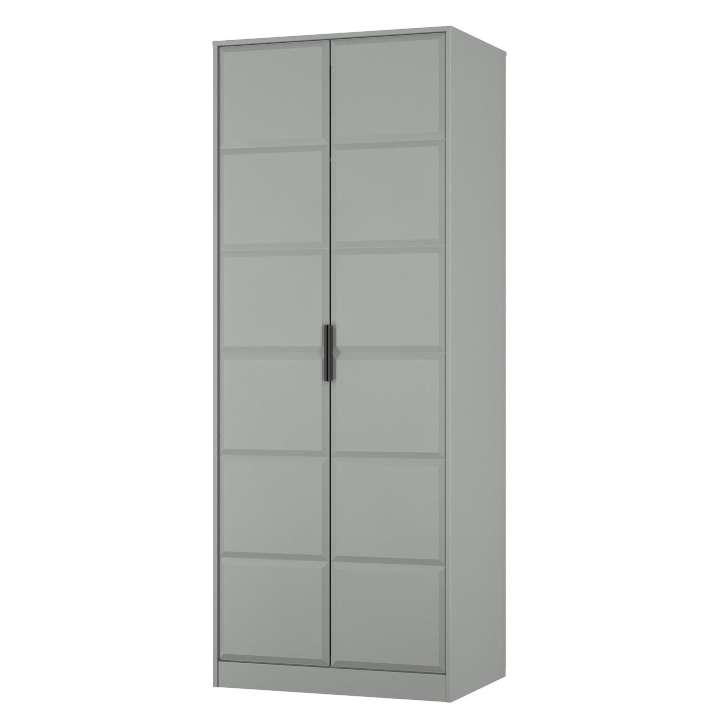 New York C Tall Wardrobe Grey 2 Doors 1 Shelf 77cm