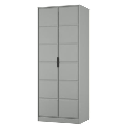 New York C Tall Wardrobe Grey 2 Doors 1 Shelf 77cm