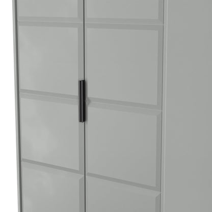 New York C Tall Wardrobe Grey 2 Doors 1 Shelf 77cm