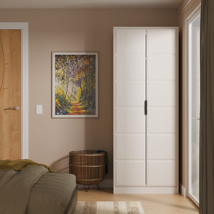 New York C Tall Wardrobe Off-white 2 Doors 1 Shelf 77cm