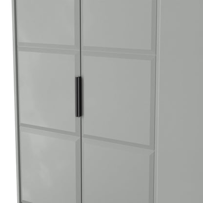 New York C Tall Wardrobe Grey 2 Doors 2 Drawers 77cm