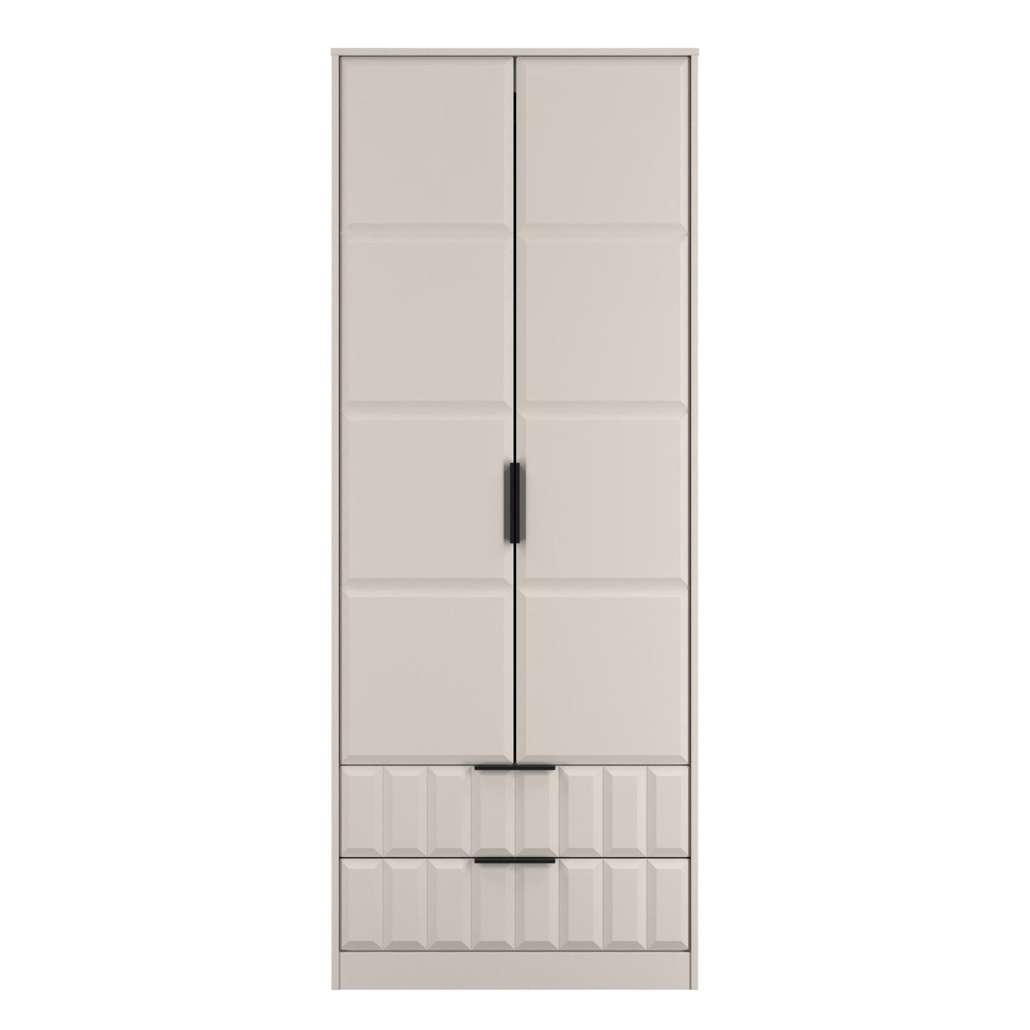 New York C Tall Wardrobe Off-white 2 Doors 2 Drawers 77cm