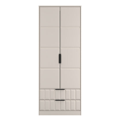 New York C Tall Wardrobe Off-white 2 Doors 2 Drawers 77cm