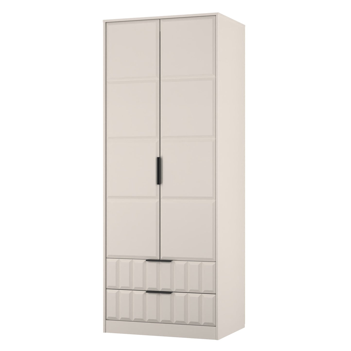 New York C Tall Wardrobe Off-white 2 Doors 2 Drawers 77cm