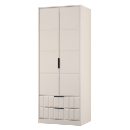 New York C Tall Wardrobe Off-white 2 Doors 2 Drawers 77cm