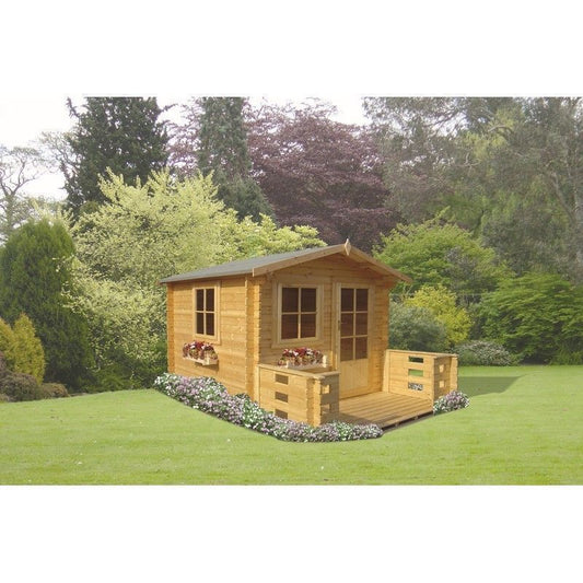 Shire Shire Norwood 7' 10" x 11' 9" Apex Log Cabin - Premium 28mm Cladding Tongue & Groove