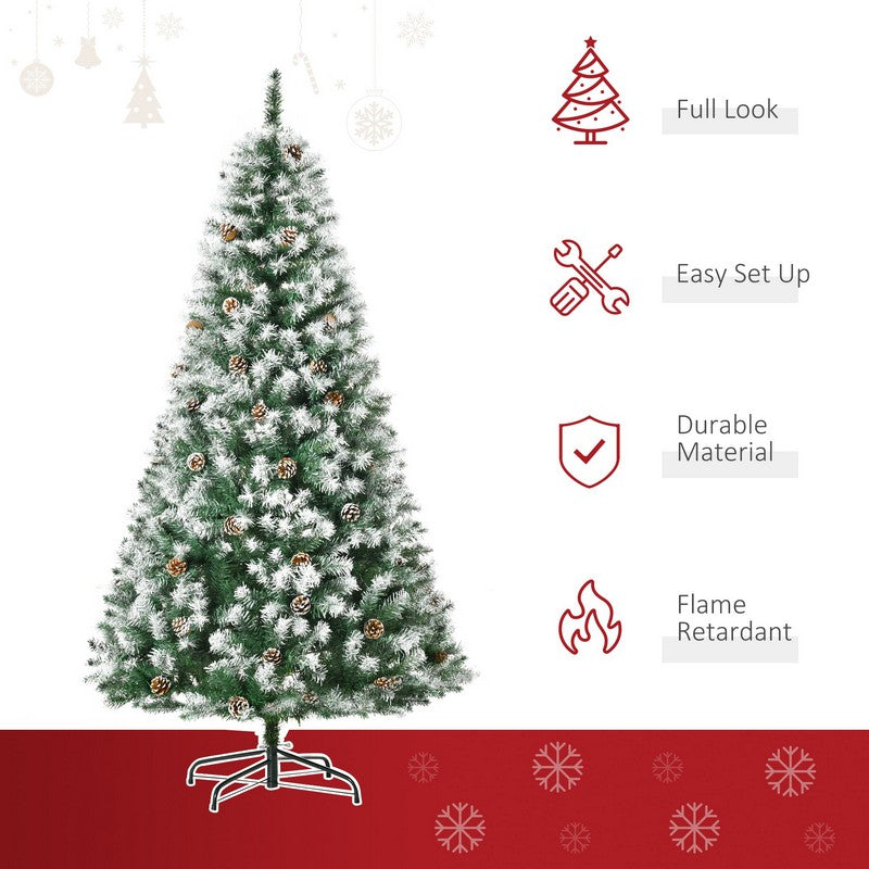 6 Foot Artificial Christmas Tree with Pine Cones