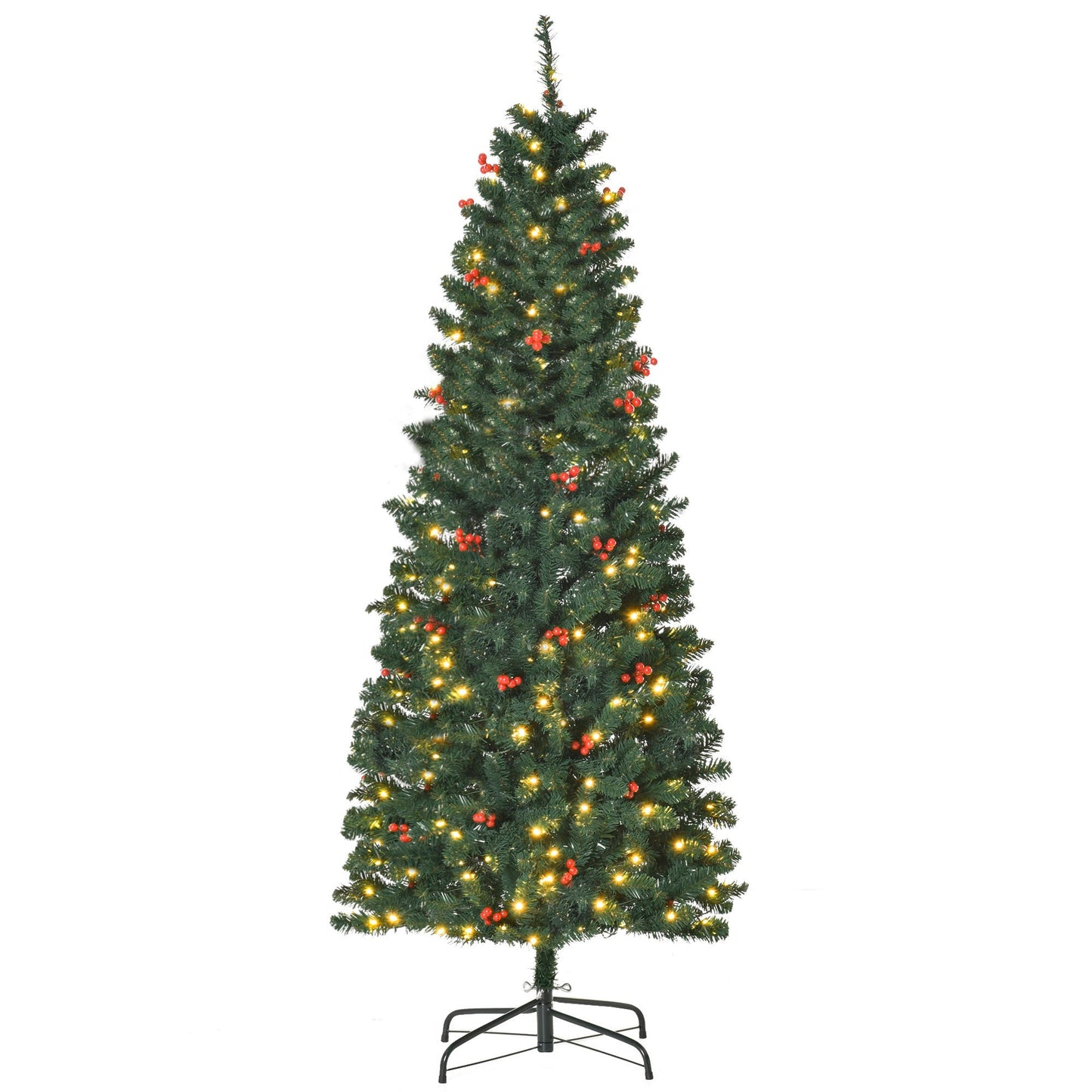 6 Foot Prelit Artificial Pencil Christmas Tree with Warm White LED Light Primary Image