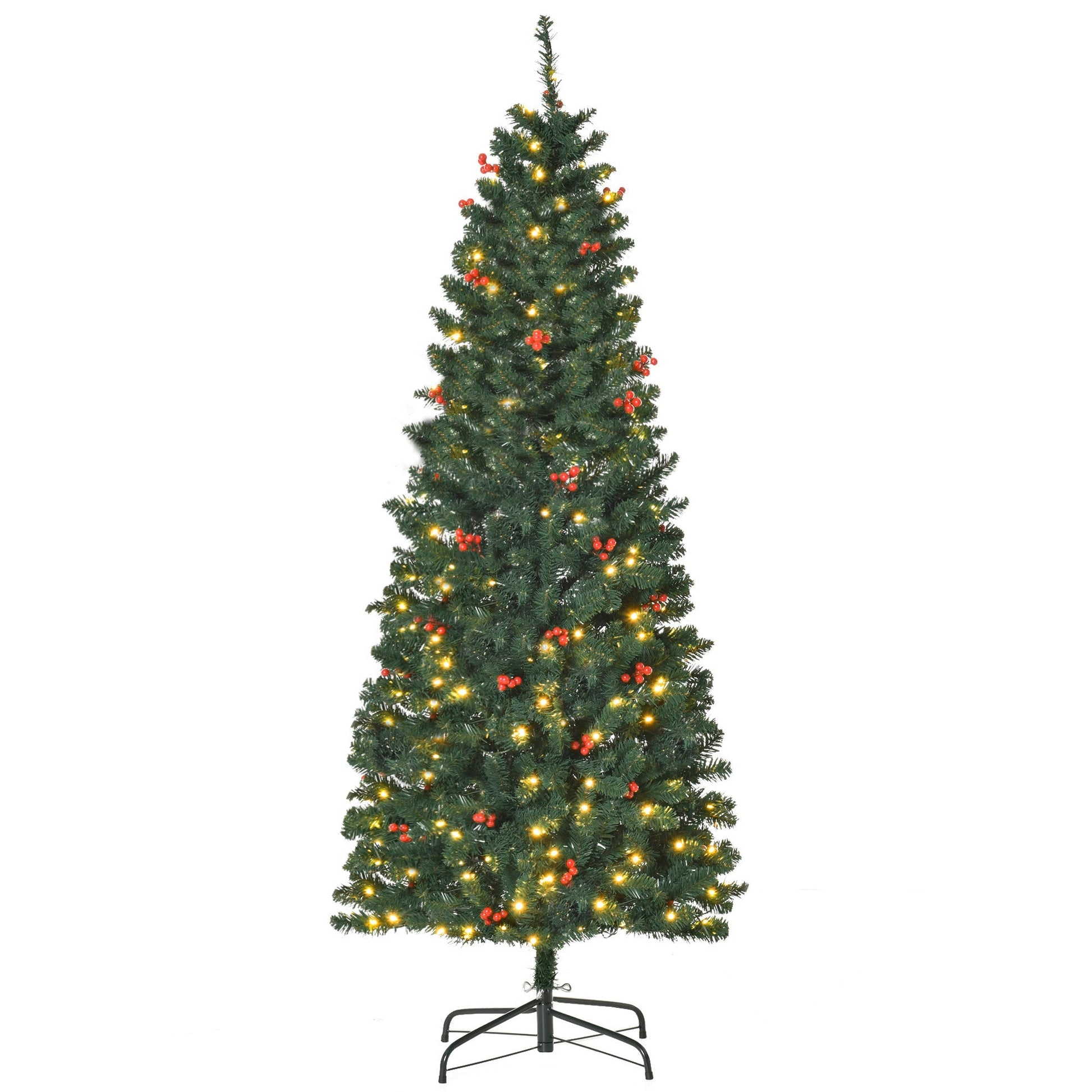 6 Foot Prelit Artificial Pencil Christmas Tree with Warm White LED Light Primary Image