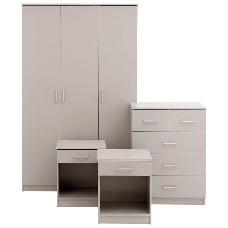 GFW Panama 4 Piece Bedroom Furniture Set Grey