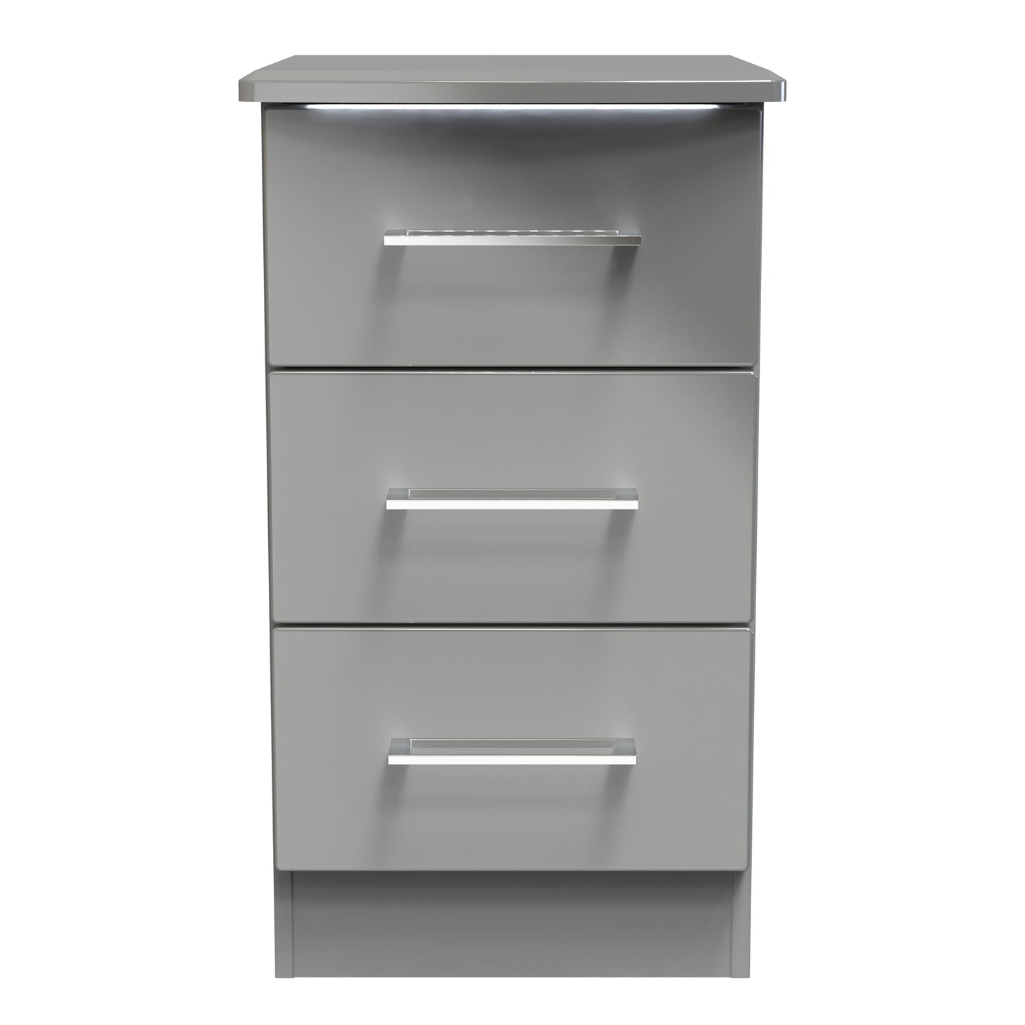 Paris Bedside Table Grey 3 Drawers 40cm