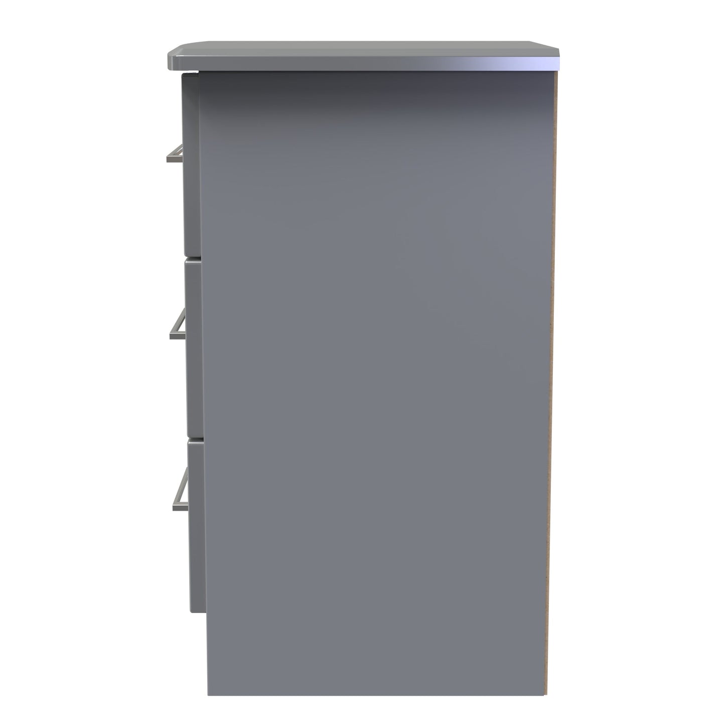 Paris Bedside Table Grey 3 Drawers 40cm