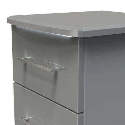 Paris Bedside Table Grey 3 Drawers 40cm