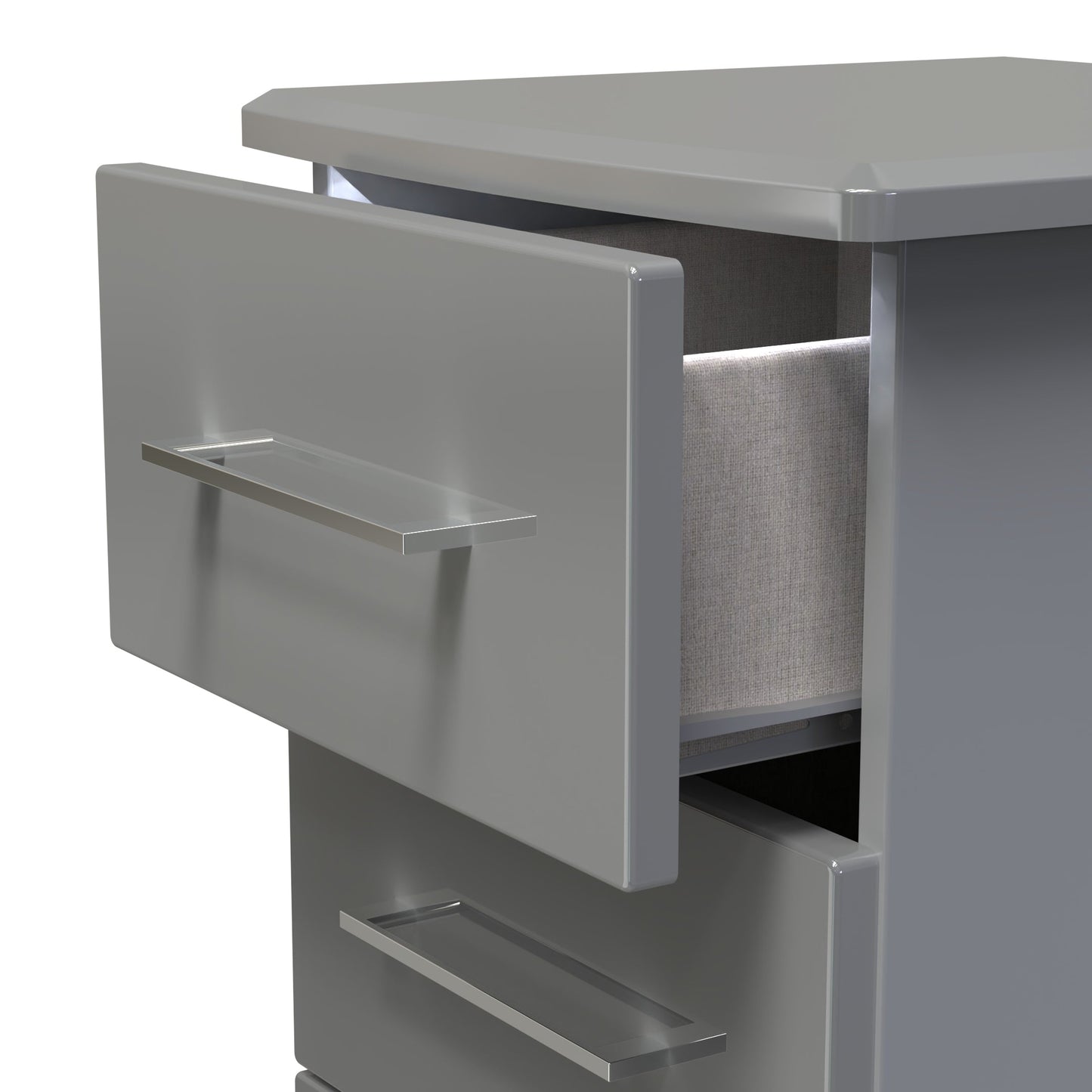 Paris Bedside Table Grey 3 Drawers 40cm